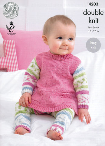 Tunic, Cardigan and Leggings in King Cole Cherish and Cherished DK (4203)