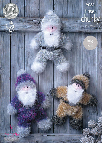 Tinsel Santas in King Cole Tinsel Chunky (9031)