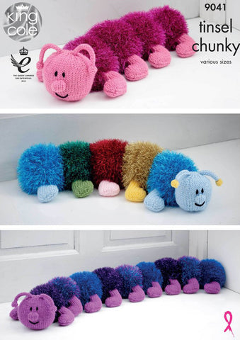 Tinsel Centipedes in King Cole Tinsel Chunky (9041)