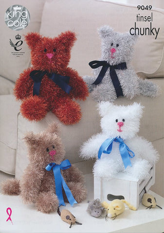 Tinsel Cats in King Cole Tinsel Chunky (9049)