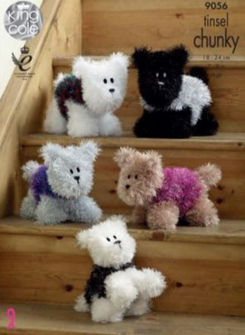 Tinsel Chunky Westie Style Dogs (9056)