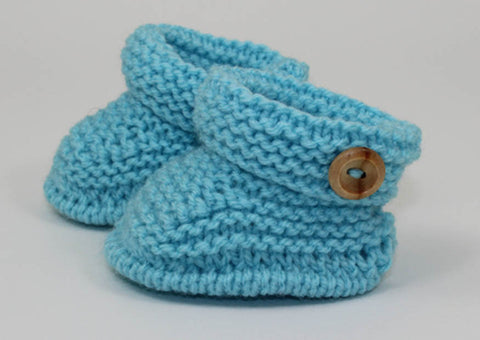 Baby Simple Cuff One Button Booties by MadMonkeyKnits (1053) - Digital Version
