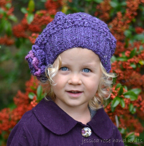 2 x 2 Rib Damson Tweed Slouchy Hat by Linda Whaley - Digital Version