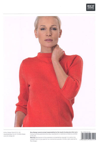 Sweater with Diagonal Stitches in Rico Design Essentials Merino DK (041)