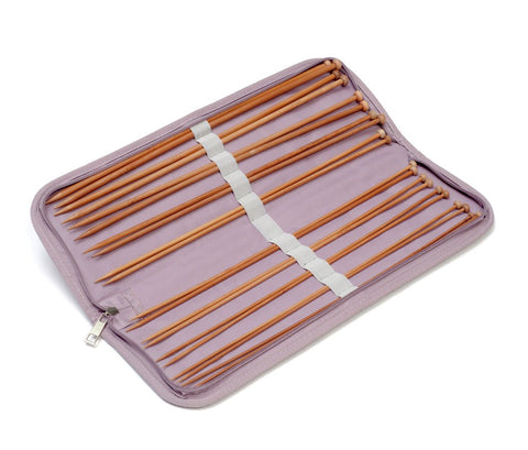 Hobbygift Knitting Needle Case - Mauve Spot (Filled)