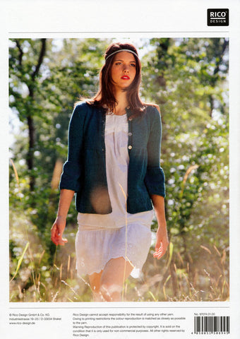 Cardigan with Puffed Sleeves in Rico Design Essentials Cotton DK (074)