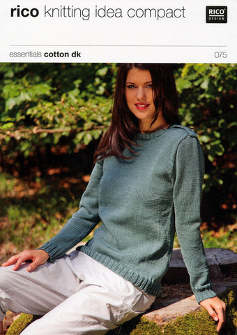 Long and Short Sleeved Sweater in Rico Design Essentials Cotton DK (075)