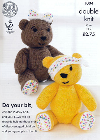 Pudsey and Girl Bear in King Cole DK (1004)