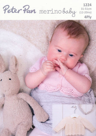 Jackets and Cardigans in Peter Pan Merino Baby 4 Ply (P1224)