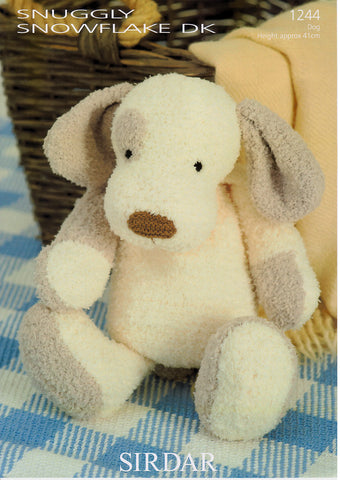 Patch the Puppy in Sirdar Snuggly Snowflake DK (1244)