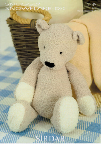 Ted the Bear in Sirdar Snuggly Snowflake DK (1245)