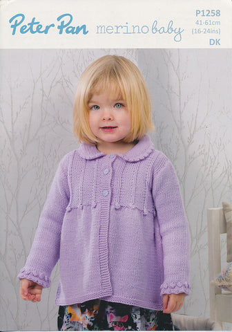 Swing Cardigan in Peter Pan Merino Baby DK (P1258)