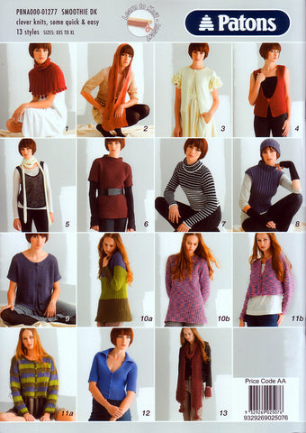 13 Styles in Patons Smoothie DK (1277)