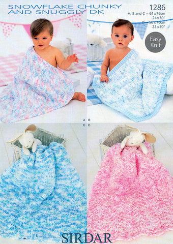 Blankets in Sirdar Snuggly Snowflake Chunky and Sirdar Snuggly DK (1286)