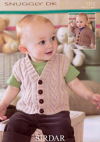 Cardigan & Waistcoat in Sirdar Snuggly DK (1312)