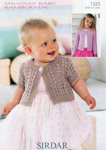 Cardigans in Sirdar Snuggly Baby Bamboo DK (1325)