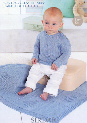 Sweater and Blanket in Sirdar Snuggly Baby Bamboo DK (1326)
