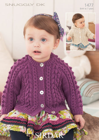 Girl's Cardigans In Sirdar Snuggly DK (1477)
