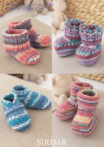 Bootees, Shoes & Boots In Sirdar Snuggly Baby Crofter DK (1483)