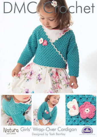 DMC Crochet Girls' Wrap Over Cardigan (14931L/2)