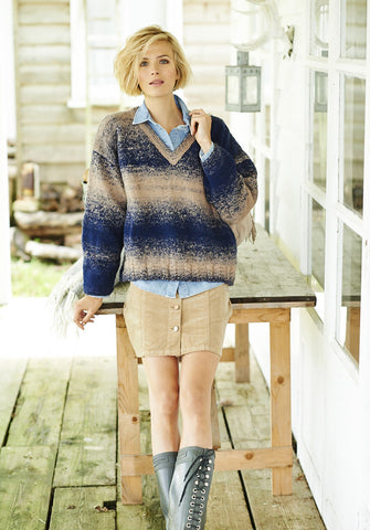 Cable Crew and V Neck Jumpers in Stylecraft Ombre (9218)