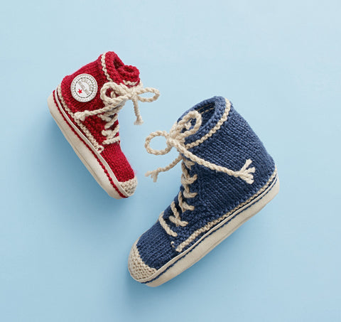 Childrens Trainer Style Slipper Socks in Bergere de France Alaska (700.33)