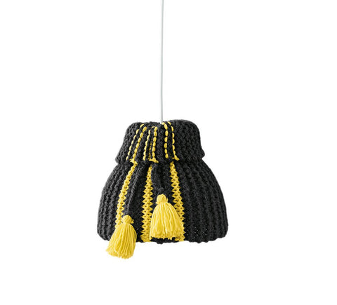 Black and Yellow Lampshade in Bergere de France Ideal and Recyclaine (675.83)