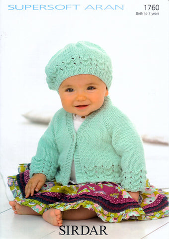 Cardigan and Beret in Sirdar Supersoft Aran (1760)