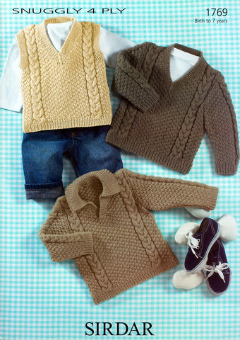 Sweaters & Slipover in Sirdar Snuggly 4 Ply (1769)