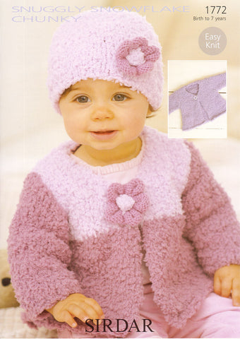 Cardigans and Hat in Sirdar Snuggly Snowflake Chunky (1772)