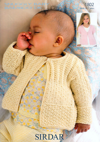 Cardigans in Sirdar Snuggly Baby Bamboo DK (1802)