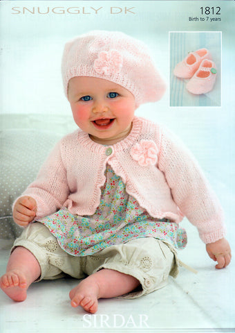 Cardi, Beret & Shoes in Sirdar Snuggly DK (1812)