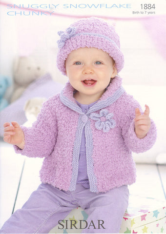 Cardigan and Hat in Sirdar Snuggly Snowflake Chunky and Snuggly DK (1884)