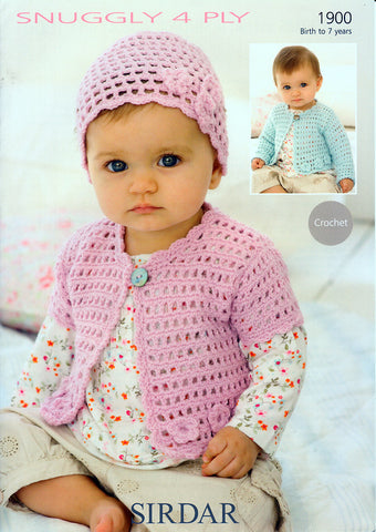 Cardigans and Hat in Sirdar Snuggly 4 Ply (1900)