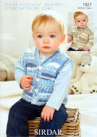 Cardigan & Waistcoat in Sirdar Snuggly Baby Crofter DK (1927)