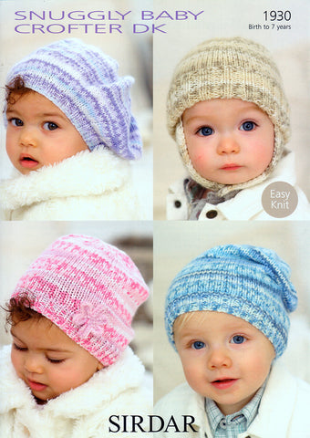 Baby's and Child's Hats in Sirdar Snuggly Baby Crofter DK (1930)