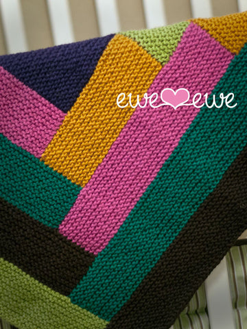 Cuddle Up Log Cabin Baby Blanket in Ewe Wooly Worsted (219)