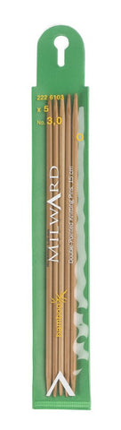 Milward Double Point Knitting Needles (Bamboo) - 15cm (set of 5)