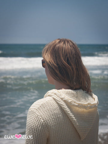 Hadley Hoodie Cable Cardigan in Ewe Wooly Worsted (225)