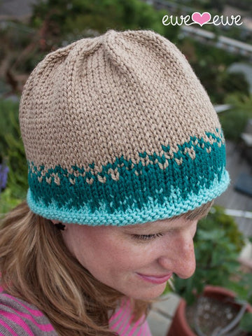 Sand and Sea Hat in Ewe Wooly Worsted (226)