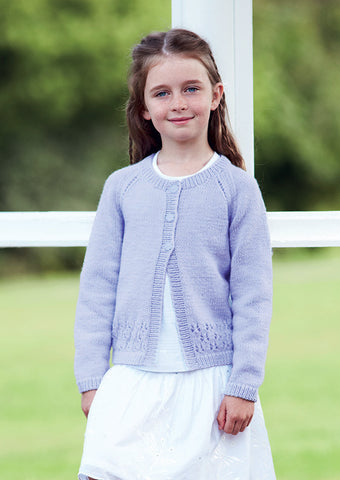 Girls Round Neck Cardigan in Sirdar Country Style DK (2436) - Digital Version