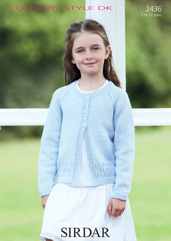 Girls Round Neck Cardigan in Sirdar Country Style DK (2436)