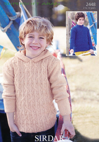Boy's Hooded and S.U.N Sweaters in Sirdar Supersoft Aran (2448)