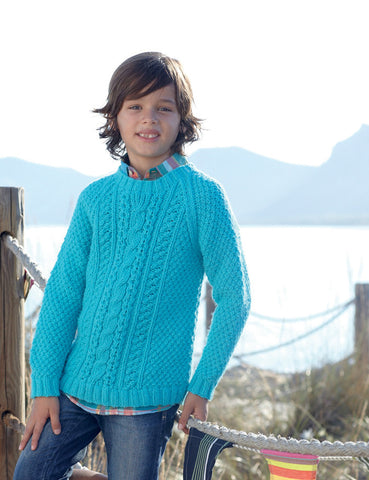Boys Cable Sweaters in Sirdar Supersoft Aran (2454)