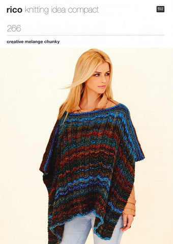 Poncho and Tie Front Jacket in Rico Design Creative Melange Chunky (266)