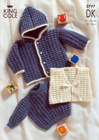 Sweater, Jacket and Gilet in King Cole DK (2797)