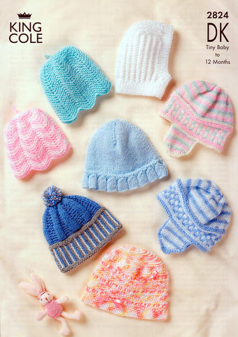 Baby Hats in King Cole DK (2824)
