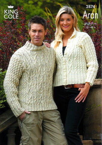 Sweater and Jacket Knitted in King Cole Fashion Aran (2874)