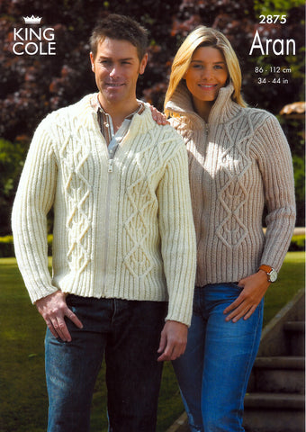 Jackets Knitted in King Cole Fashion  Aran (2875)