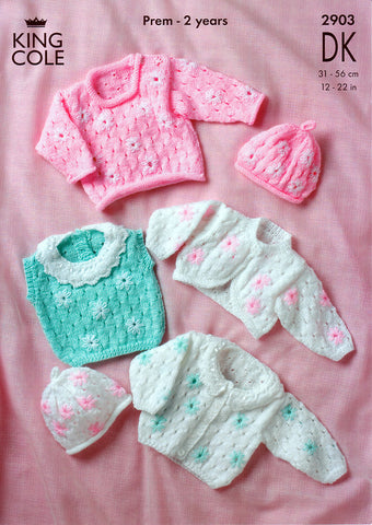 Cardigan, Sweater, Top, Bolero and Hat in King Cole DK (2903)